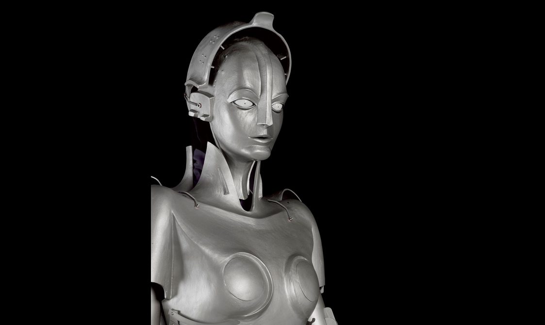 A silver robot.